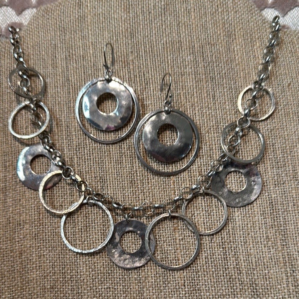 Silpada Silver Necklace And Earrings Set.